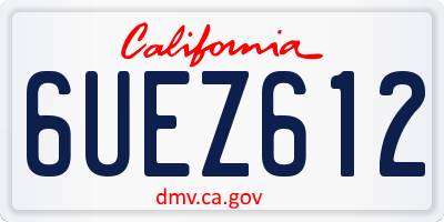 CA license plate 6UEZ612