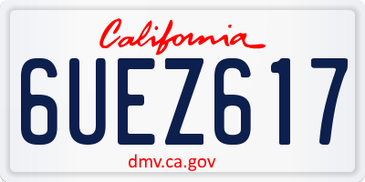 CA license plate 6UEZ617