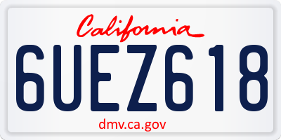 CA license plate 6UEZ618