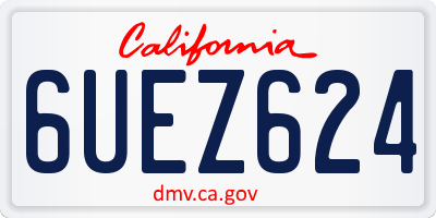 CA license plate 6UEZ624