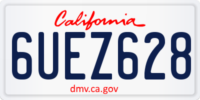 CA license plate 6UEZ628