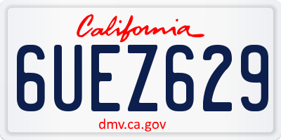 CA license plate 6UEZ629