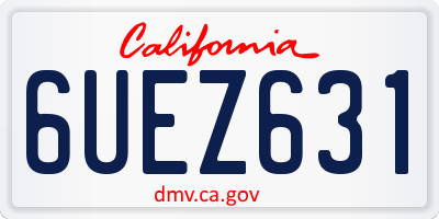CA license plate 6UEZ631