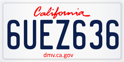 CA license plate 6UEZ636