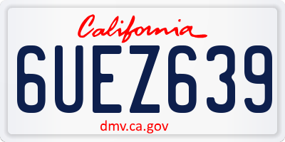 CA license plate 6UEZ639