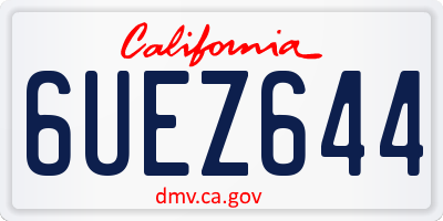 CA license plate 6UEZ644