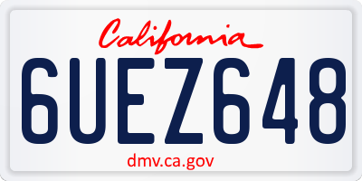 CA license plate 6UEZ648