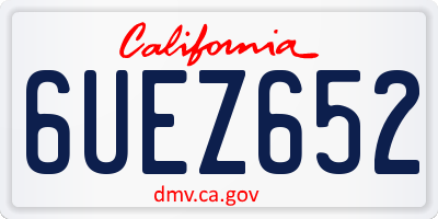 CA license plate 6UEZ652