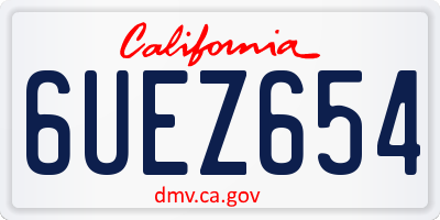 CA license plate 6UEZ654
