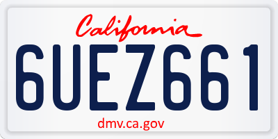 CA license plate 6UEZ661