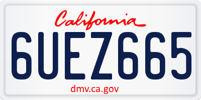 CA license plate 6UEZ665