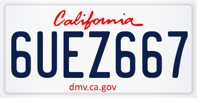 CA license plate 6UEZ667
