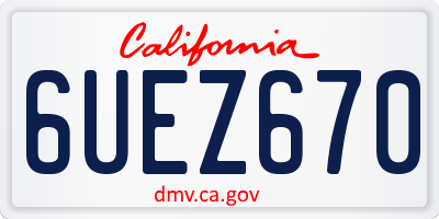 CA license plate 6UEZ670
