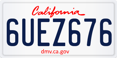 CA license plate 6UEZ676