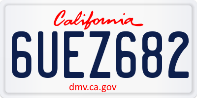 CA license plate 6UEZ682