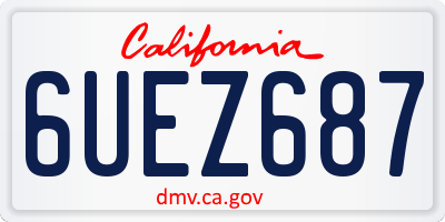 CA license plate 6UEZ687