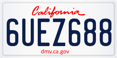 CA license plate 6UEZ688