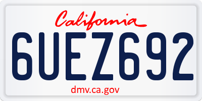 CA license plate 6UEZ692