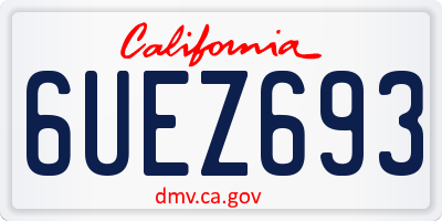 CA license plate 6UEZ693