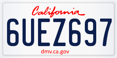 CA license plate 6UEZ697