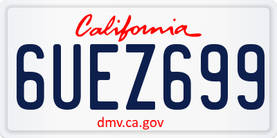 CA license plate 6UEZ699