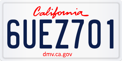 CA license plate 6UEZ701