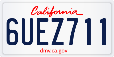 CA license plate 6UEZ711