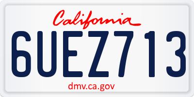 CA license plate 6UEZ713