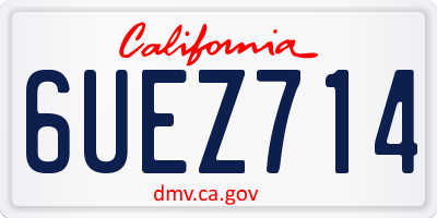 CA license plate 6UEZ714
