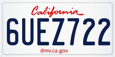 CA license plate 6UEZ722