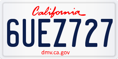 CA license plate 6UEZ727