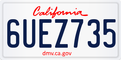 CA license plate 6UEZ735