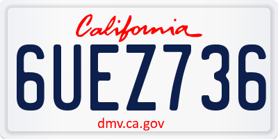 CA license plate 6UEZ736