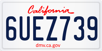 CA license plate 6UEZ739
