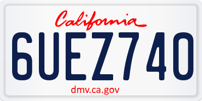 CA license plate 6UEZ740