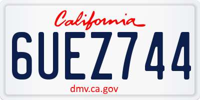 CA license plate 6UEZ744