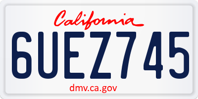 CA license plate 6UEZ745