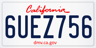 CA license plate 6UEZ756