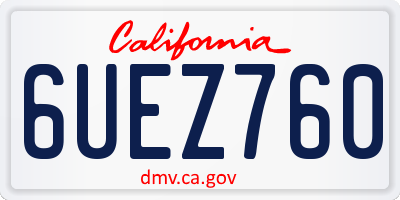CA license plate 6UEZ760