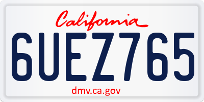 CA license plate 6UEZ765