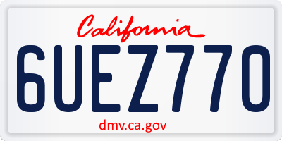 CA license plate 6UEZ770