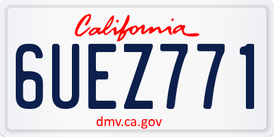 CA license plate 6UEZ771