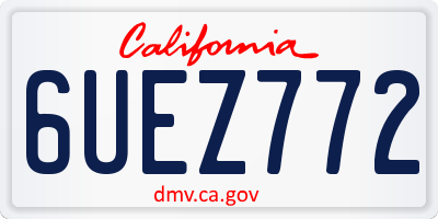 CA license plate 6UEZ772