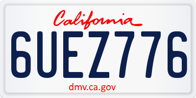 CA license plate 6UEZ776