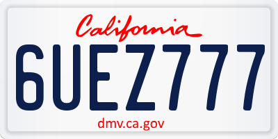 CA license plate 6UEZ777