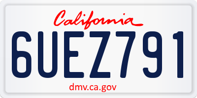 CA license plate 6UEZ791