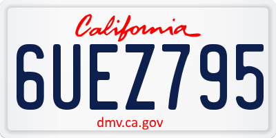 CA license plate 6UEZ795