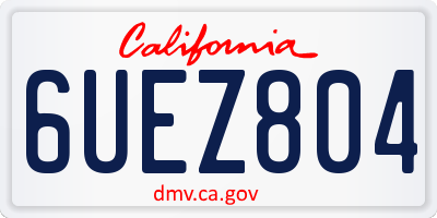 CA license plate 6UEZ804