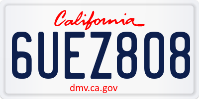 CA license plate 6UEZ808
