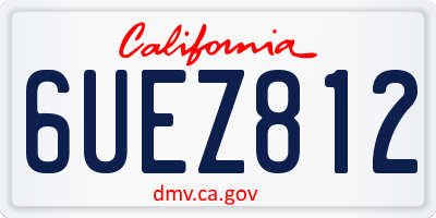 CA license plate 6UEZ812